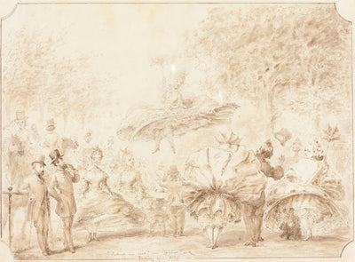 Taking the Air in Hyde Park [verso] by George Cruikshank (British, 1792 - 1878), 16X12"(A3)Poster Print