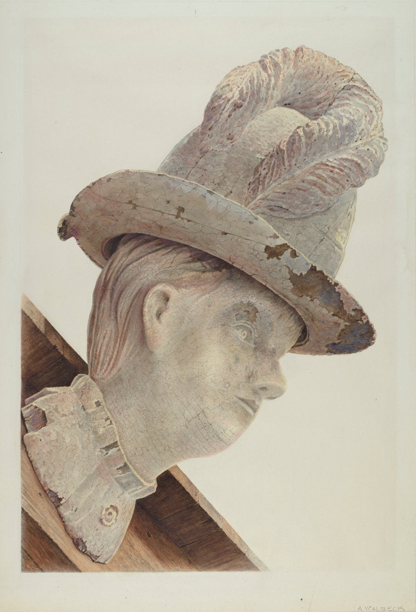 Figurehead by Alfred Walbeck (American, active c. 1935), 16X12"(A3)Poster Print
