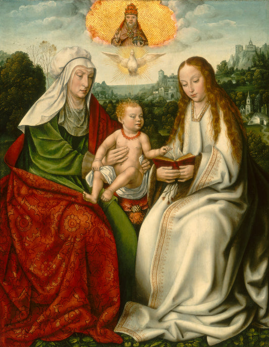 Saint Anne with the Virgin and the Christ Child by Master of Frankfurt (Netherlandish, c. 1460 - active 1520s), 16X12"(A3)Poster Print