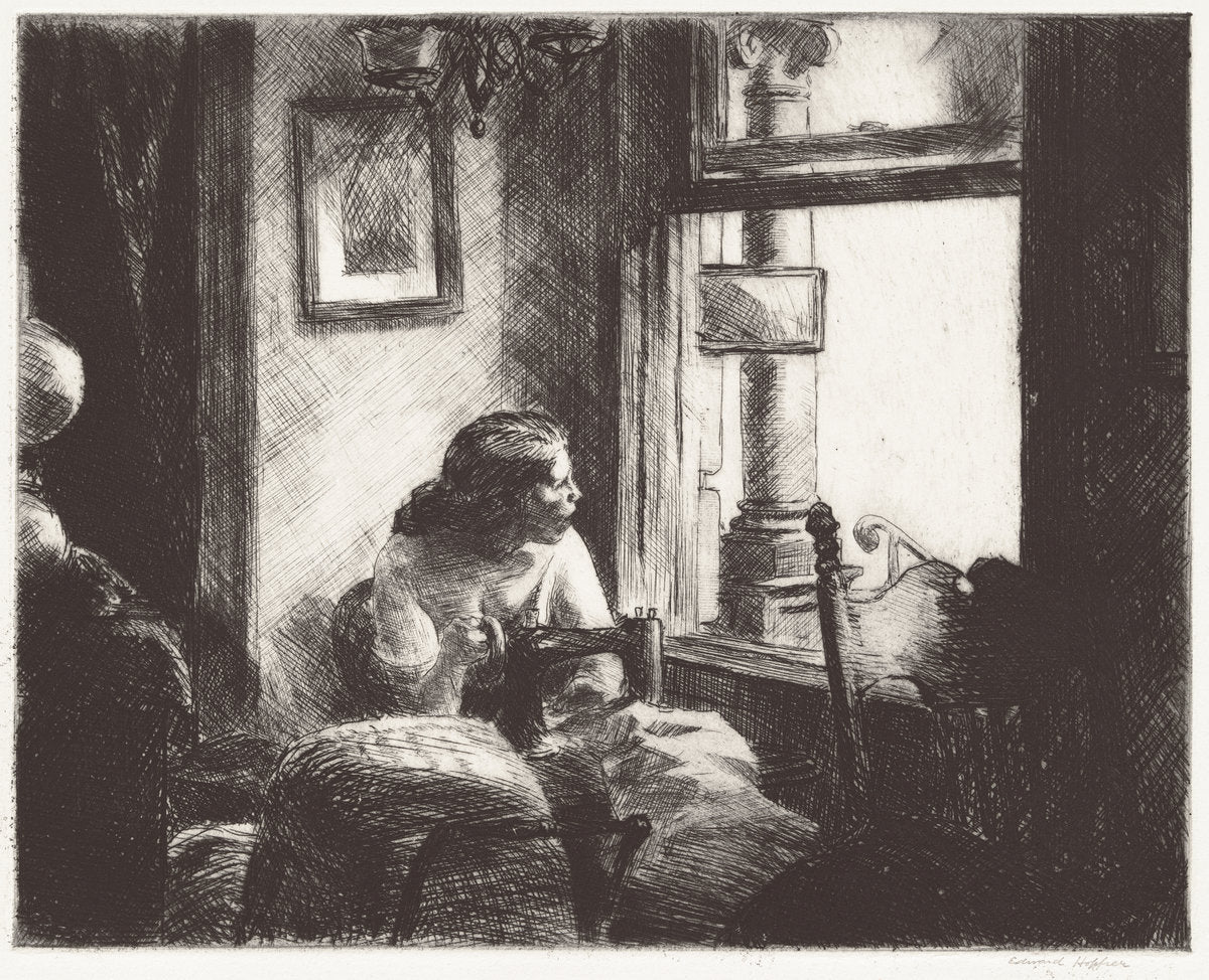 East Side Interior by Edward Hopper (American, 1882 - 1967), 16X12"(A3)Poster Print