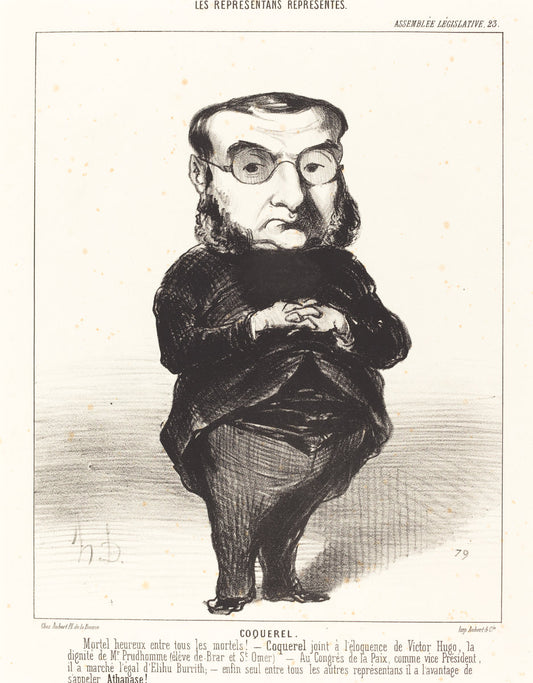 Ath. L. Charles Coquerel by Honoré Daumier (French, 1808 - 1879), 16X12"(A3)Poster Print