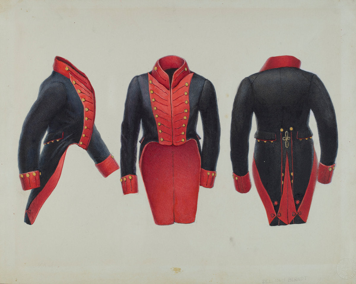 Delaware Militia Coat by Gordon Saltar and B. Berndt (American, active c. 1935), 16X12"(A3)Poster Print