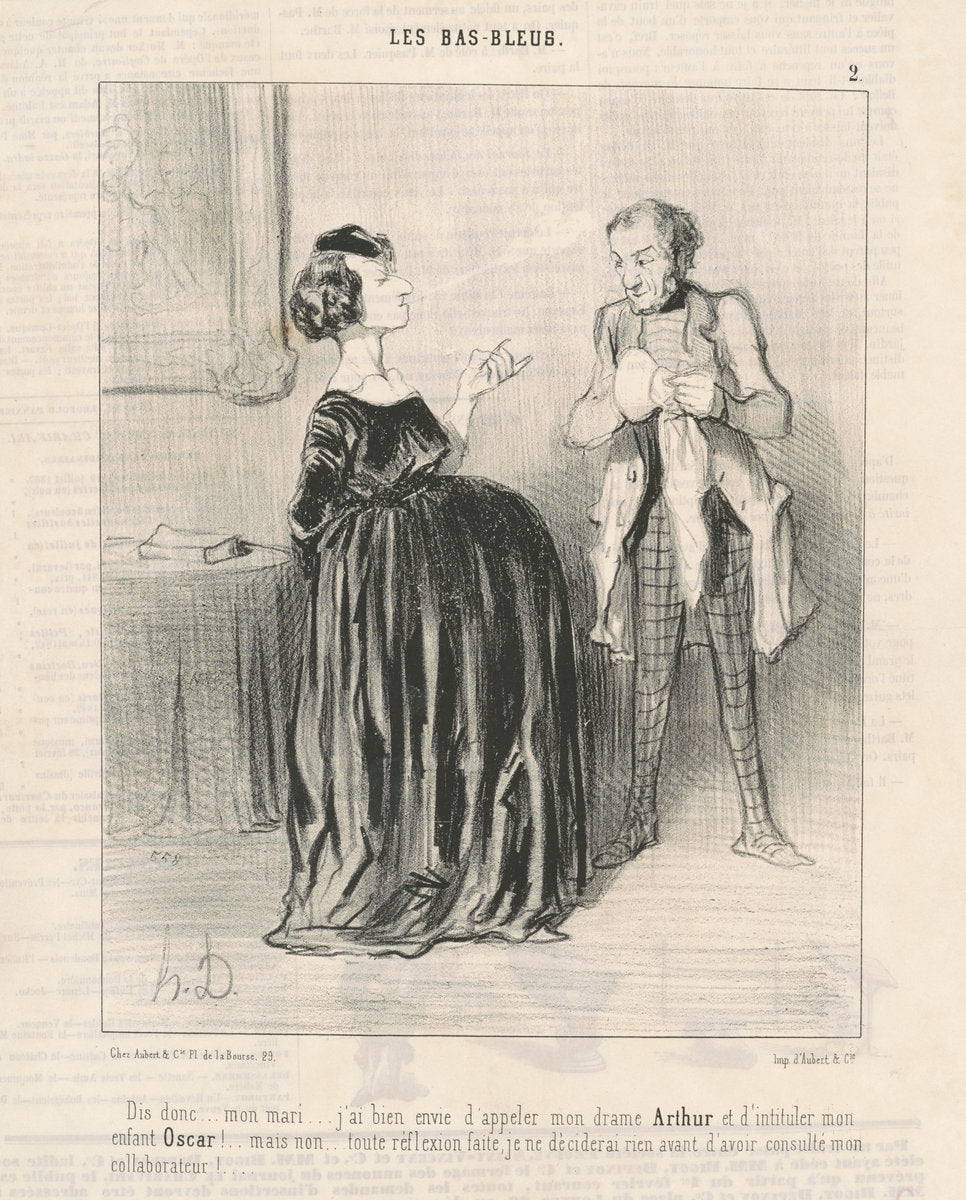 Dis donc ... mon mari ...j'ai bien envie d'appeler mon drama ... by Honoré Daumier (French, 1808 - 1879), 16X12"(A3)Poster Print