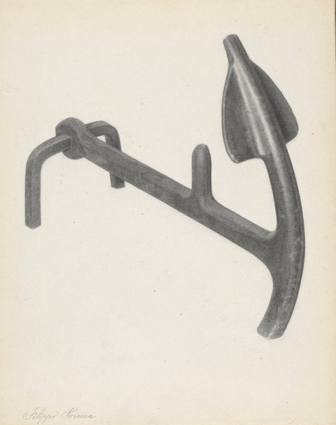 Andiron (one of pair) by Filippo Porreca (American, active c. 1935), 16X12"(A3)Poster Print