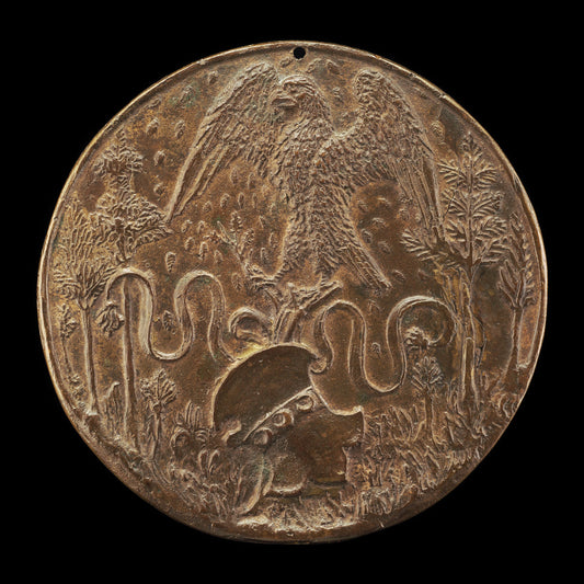 1489 by Style of Niccolò Fiorentino (Eagle and Strozzi Shield in a Meadow [reverse]), 16X12"(A3)Poster Print