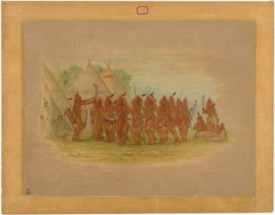 Slaves' Dance - Saukie by George Catlin (American, 1796 - 1872), 16X12"(A3)Poster Print