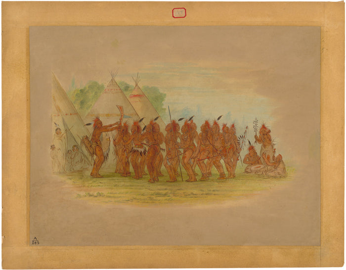 Slaves' Dance - Saukie by George Catlin (American, 1796 - 1872), 16X12