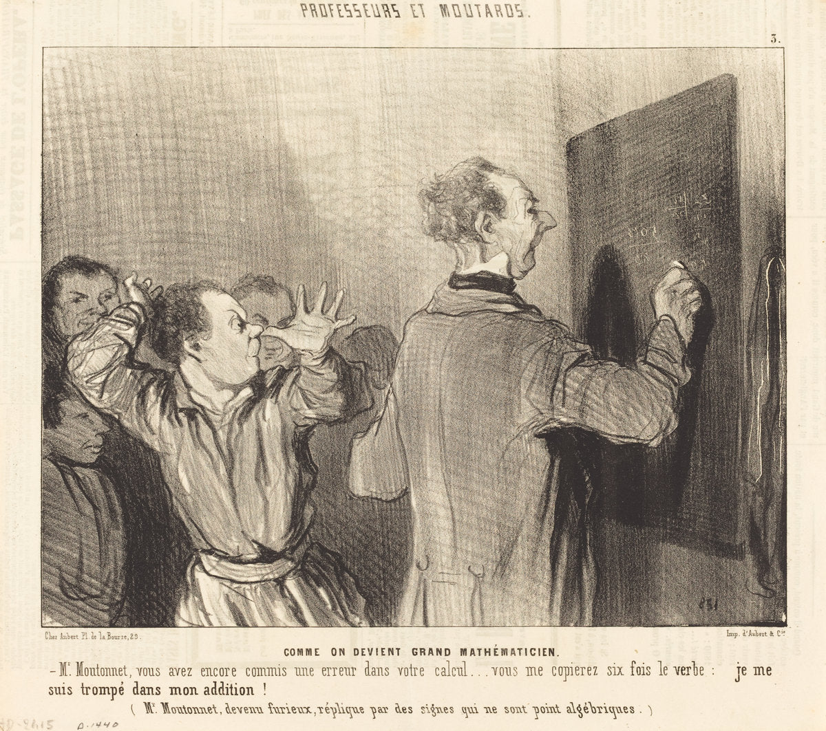 Comment on devient un grand mathématicien by Honoré Daumier (French, 1808 - 1879), 16X12"(A3)Poster Print