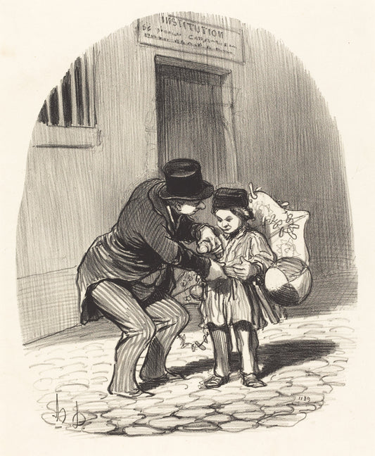 Le Jour de sortie by Honoré Daumier (French, 1808 - 1879), 16X12"(A3)Poster Print