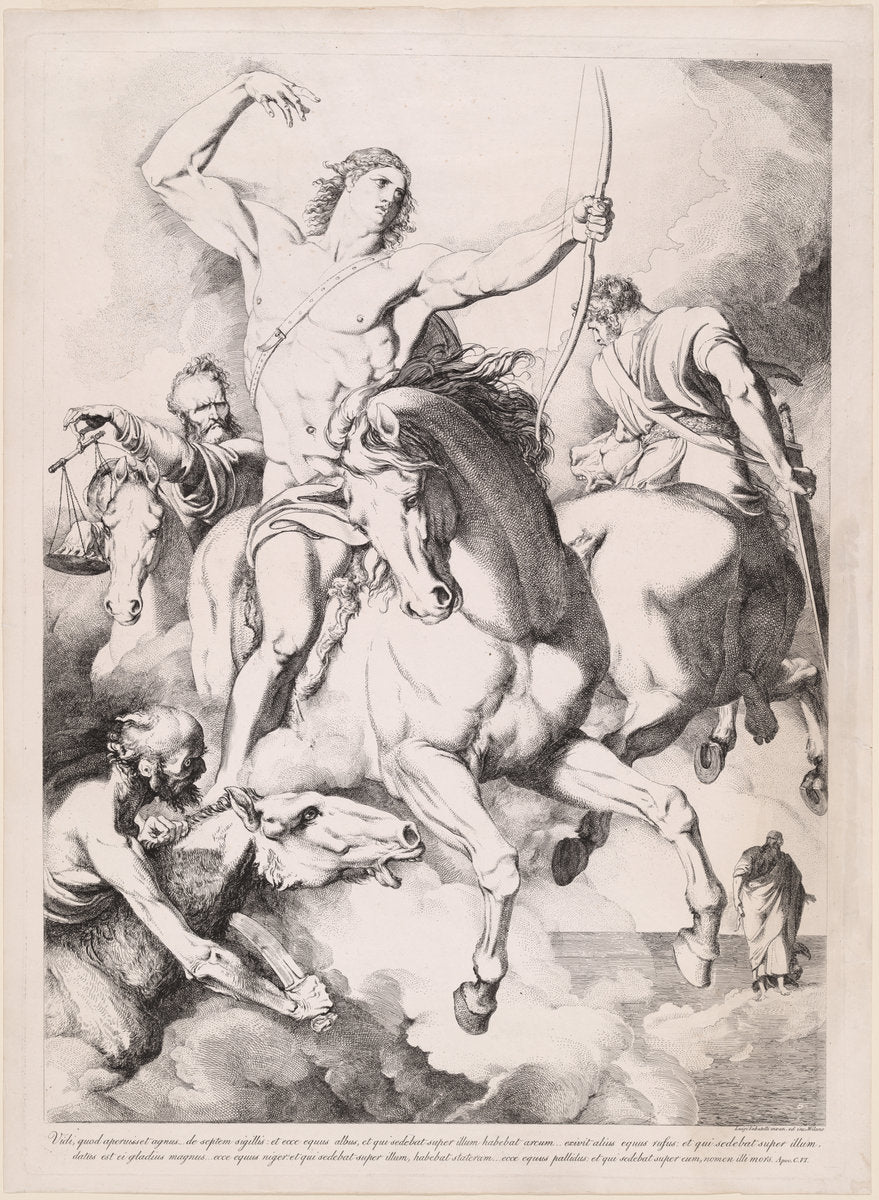 Vidi, quod aperuisset agnus... (The Four Horsemen of the Apocalypse) by Luigi Sabatelli I (Italian, 1772 - 1850), 16X12"(A3)Poster Print