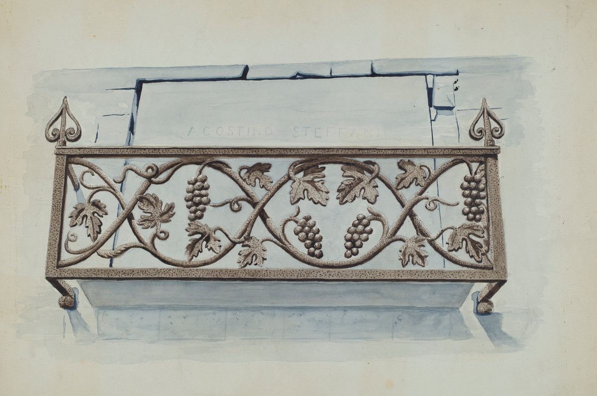 Cast Iron Railing by Lucien Verbeke (American, active c. 1935), 16X12"(A3)Poster Print