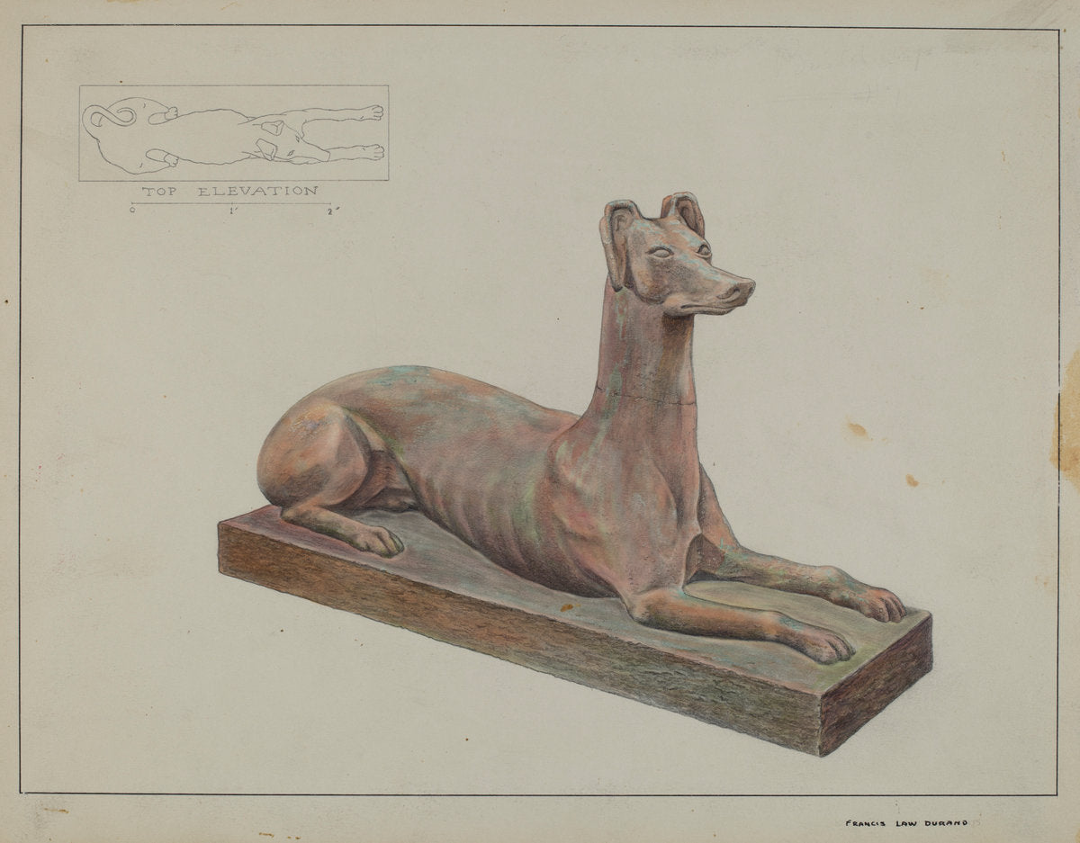 Cast Iron Dog by Francis Law Durand (American, active c. 1935), 16X12"(A3)Poster Print