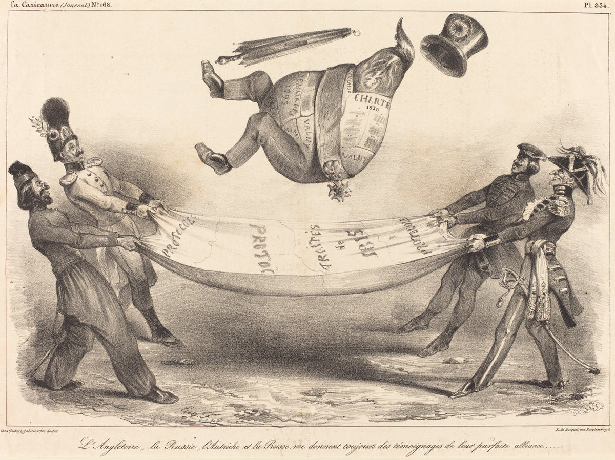 1834 by Eugène-Hippolyte Forest (L'Angleterre, la Russie, l'Autriche...leur parfaite alliance), 16X12"(A3)Poster Print