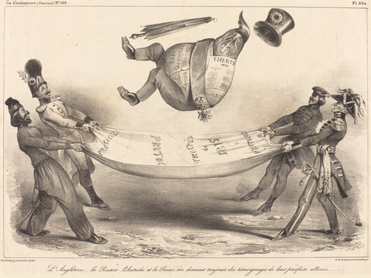 1834 by Eugène-Hippolyte Forest (L'Angleterre, la Russie, l'Autriche...leur parfaite alliance), 16X12"(A3)Poster Print