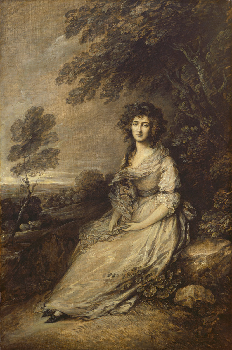 Mrs. Richard Brinsley Sheridan by Gainsborough Dupont (British, 1754 - 1797), 16X12"(A3)Poster Print