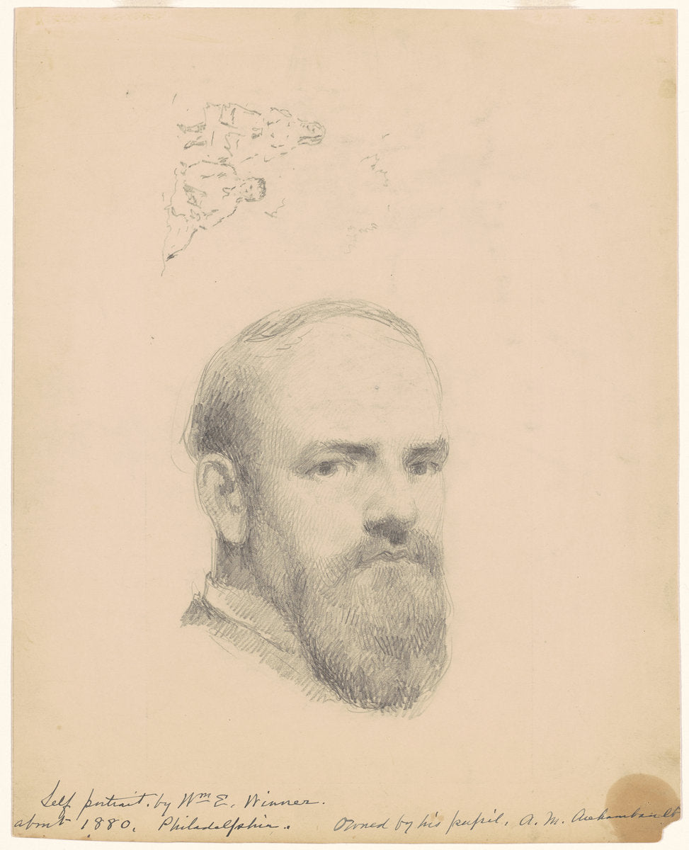 Self-Portrait [recto] by William E. Winner (American, 1815 - 1883), 16X12"(A3)Poster Print