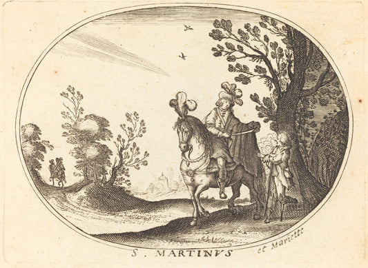 Saint Martin and the Beggar by Balthasar Moncornet (French, c. 1600 - 1668), 16X12"(A3)Poster Print