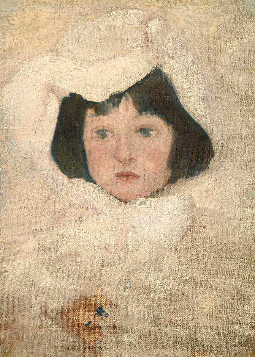 probably c. 1895 by Possibly American or British 19th Century (Little Girl in White), 16X12"(A3)Poster Print