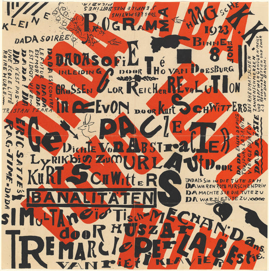 Kleine Dada Soirée (Small Dada Evening) by Theo van Doesburg and Kurt Schwitters (Dutch, 1883 - 1931), 16X12"(A3)Poster Print