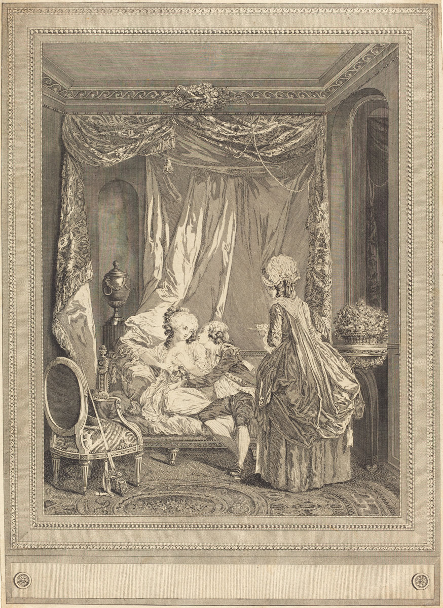 Le restaurant by Jeanne Deny or Martial Deny after Niclas Lafrensen II (French, born 1749), 16X12"(A3)Poster Print