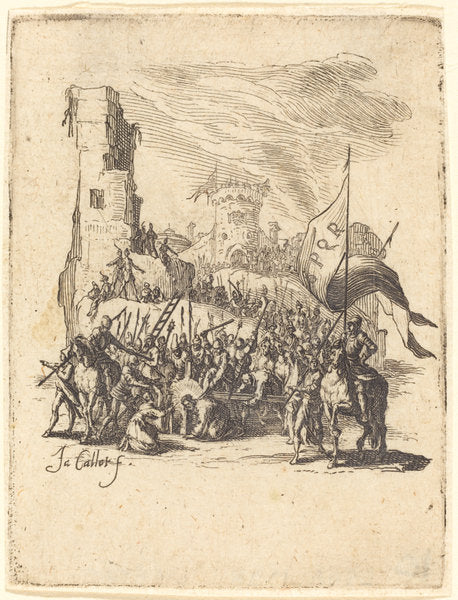 Christ Carrying the Cross by Jacques Callot (French, 1592 - 1635), 16X12"(A3)Poster Print