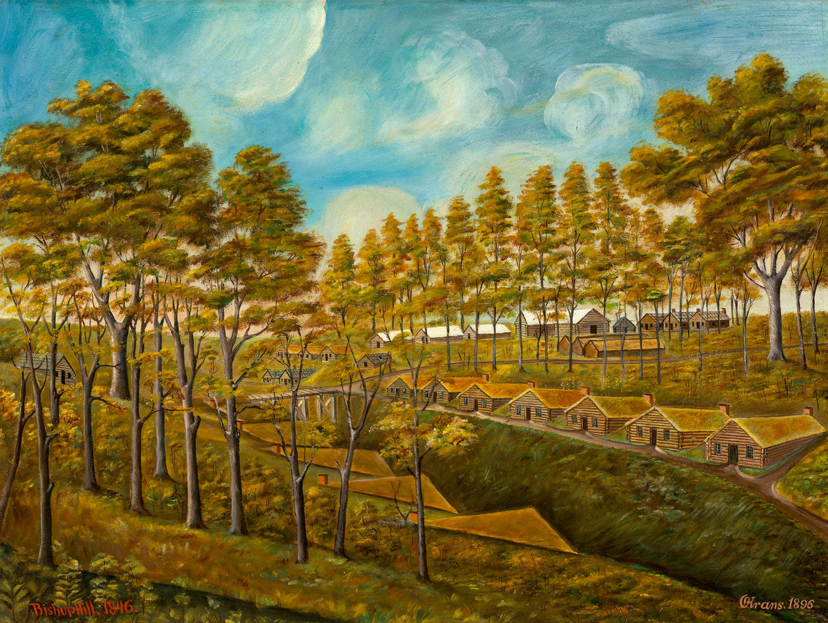 Early Camp Dugouts by Stanley Mazur, after Olof Krans (American, 1903 - 1978), 16X12"(A3)Poster Print