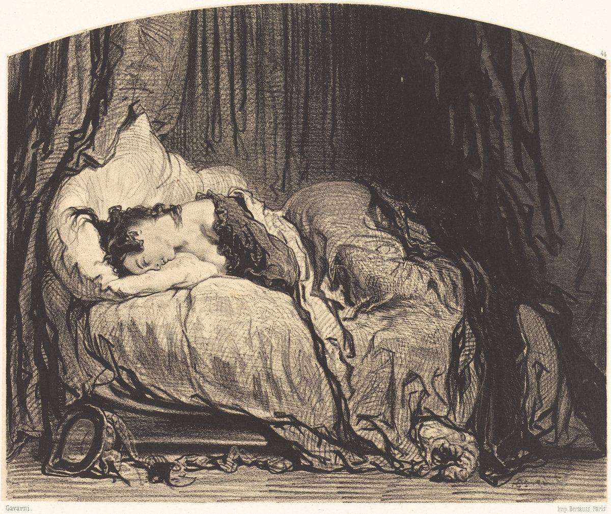 After the Pardon  (Il lui sera beaucoup pardonne parce qu'elle a beaucoup danse) by Paul Gavarni (French, 1804 - 1866), 16X12"(A3)Poster Print