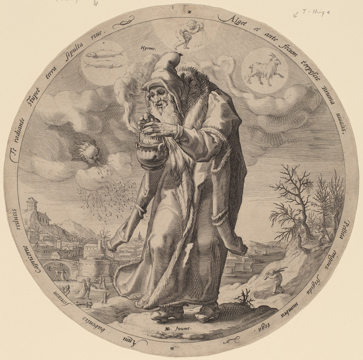 Winter by Jacob Matham after Hendrik Goltzius (Dutch, 1571 - 1631), 16X12"(A3)Poster Print