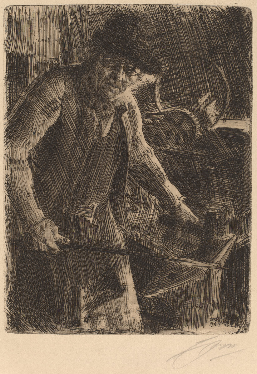 The Master-Smith by Anders Zorn (Swedish, 1860 - 1920), 16X12"(A3)Poster Print