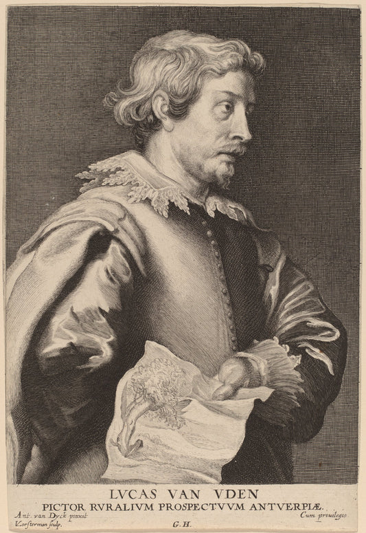 Lucas van Uden by Lucas Emil Vorsterman after Sir Anthony van Dyck (Flemish, 1595 - 1675), 16X12"(A3)Poster Print