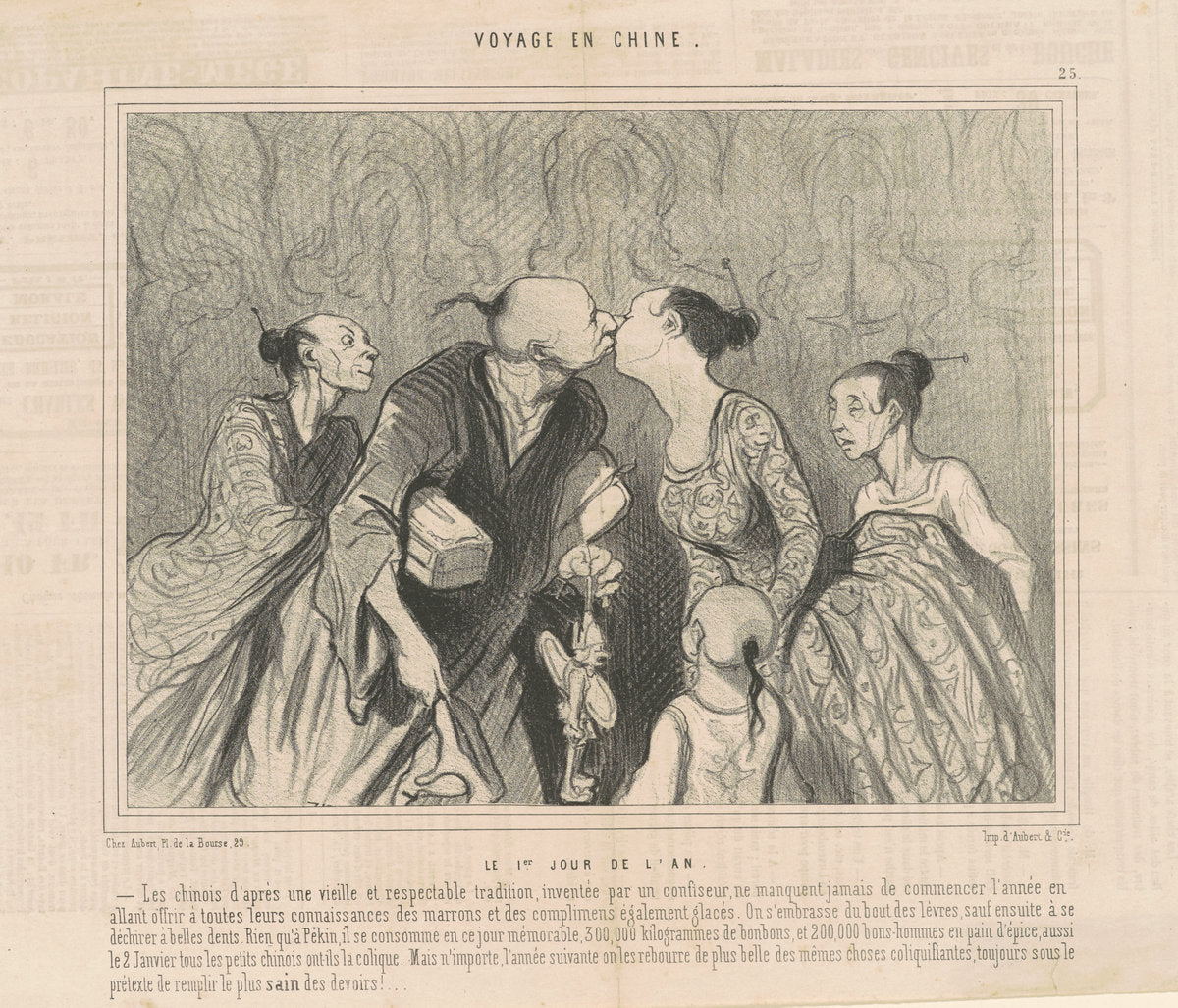 Le premier jour de l'an by Honoré Daumier (French, 1808 - 1879), 16X12"(A3)Poster Print