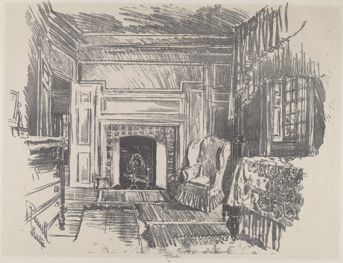 Bed Room, Stenton by Joseph Pennell (American, 1857 - 1926), 16X12"(A3)Poster Print