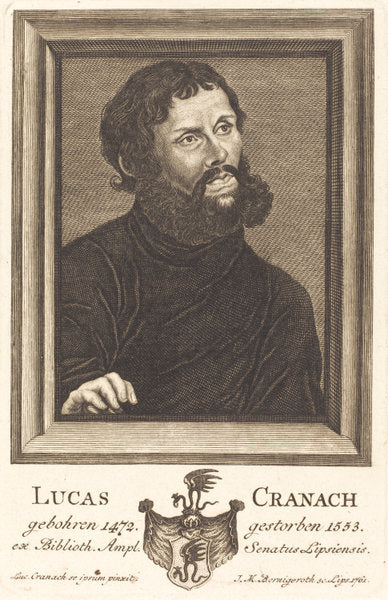 Lucas Cranach by Johann Martin Bernigeroth (German, 1713 - 1767), 16X12"(A3)Poster Print