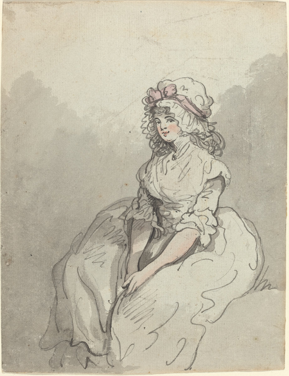 A Young English Beauty by Thomas Rowlandson (British, 1756 - 1827), 16X12"(A3)Poster Print