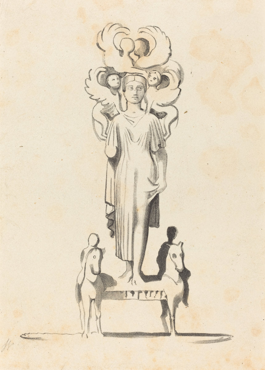 Bronze Figure of Minerva, Found in the Barrowof Achilles by W. Walton after John Flaxman (British (?), active 19th century), 16X12"(A3)Poster Print