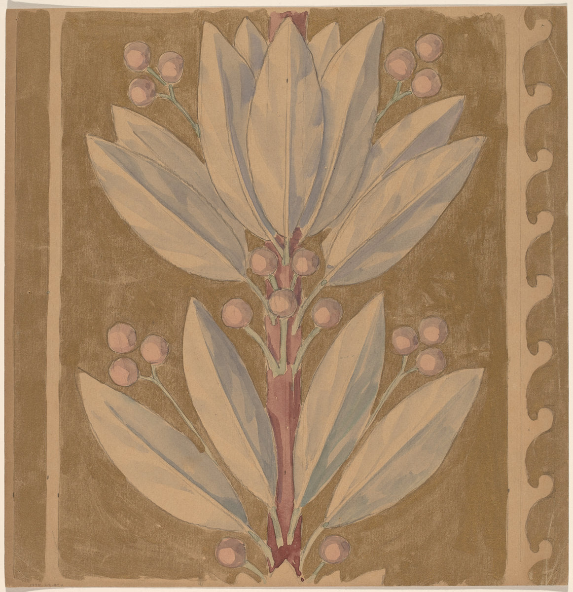 Study for a Border Design [recto] by Charles Sprague Pearce (American, 1851 - 1914), 16X12"(A3)Poster Print