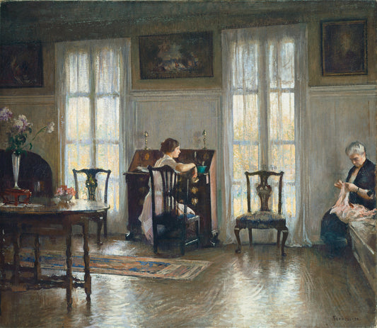 Mother and Mary by Edmund Charles Tarbell (American, 1862 - 1938), 16X12"(A3)Poster Print