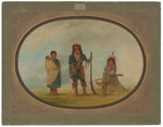 Three Micmac Indians by George Catlin (American, 1796 - 1872), 16X12"(A3)Poster Print