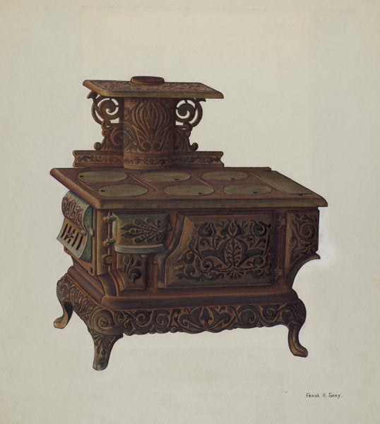 Coal Stove by Frank Gray (American, active c. 1935), 16X12"(A3)Poster Print