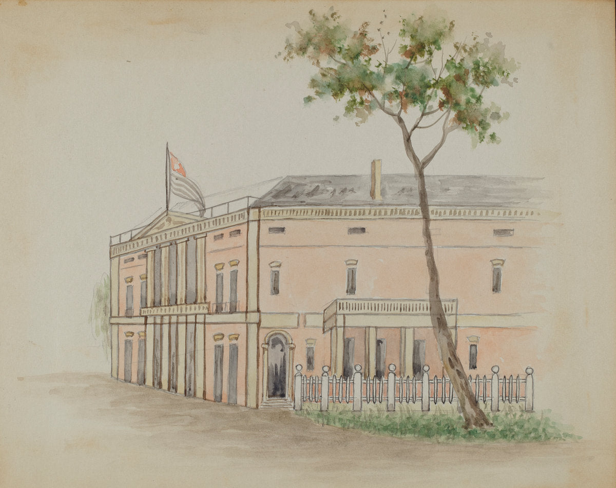 1935/1942 by American 20th Century (House with Flag), 16X12"(A3)Poster Print