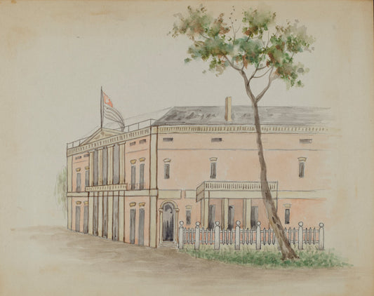 1935/1942 by American 20th Century (House with Flag), 16X12"(A3)Poster Print