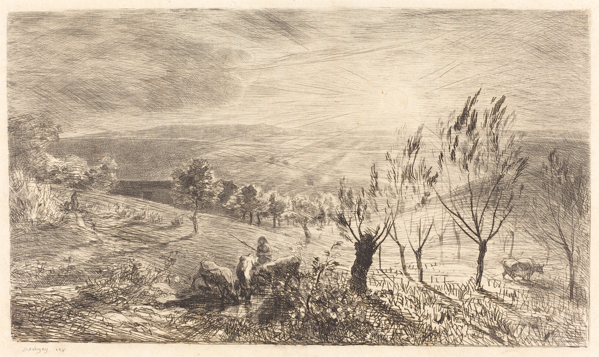 Sunrise (Le Lever du soleil) by Charles-François Daubigny (French, 1817 - 1878), 16X12"(A3)Poster Print
