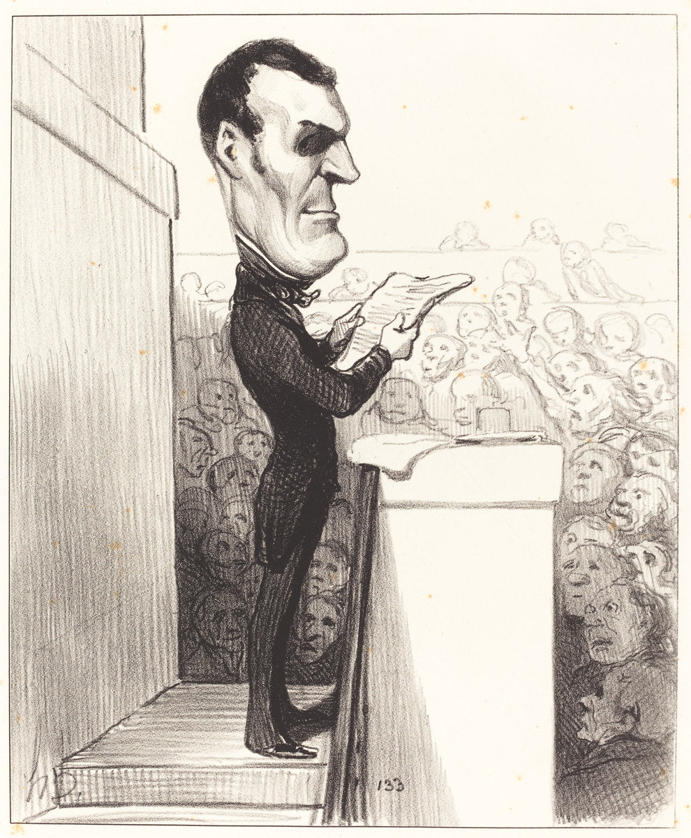 M.L.P.F. Esquirou de Parieu by Honoré Daumier (French, 1808 - 1879), 16X12"(A3)Poster Print