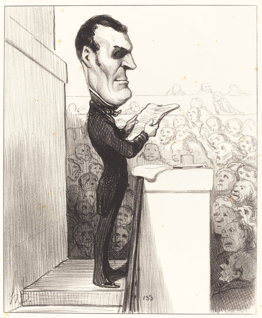 M.L.P.F. Esquirou de Parieu by Honoré Daumier (French, 1808 - 1879), 16X12"(A3)Poster Print