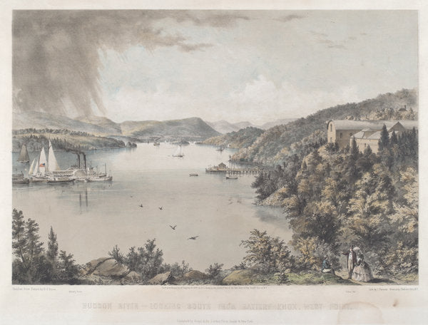 Hudson River Portfolio: Looking South from Battery Knox, West Point by Charles Parsons after Benjamin Bellows Grant Stone (American, 1821 - 1910), 16X12"(A3)Poster Print