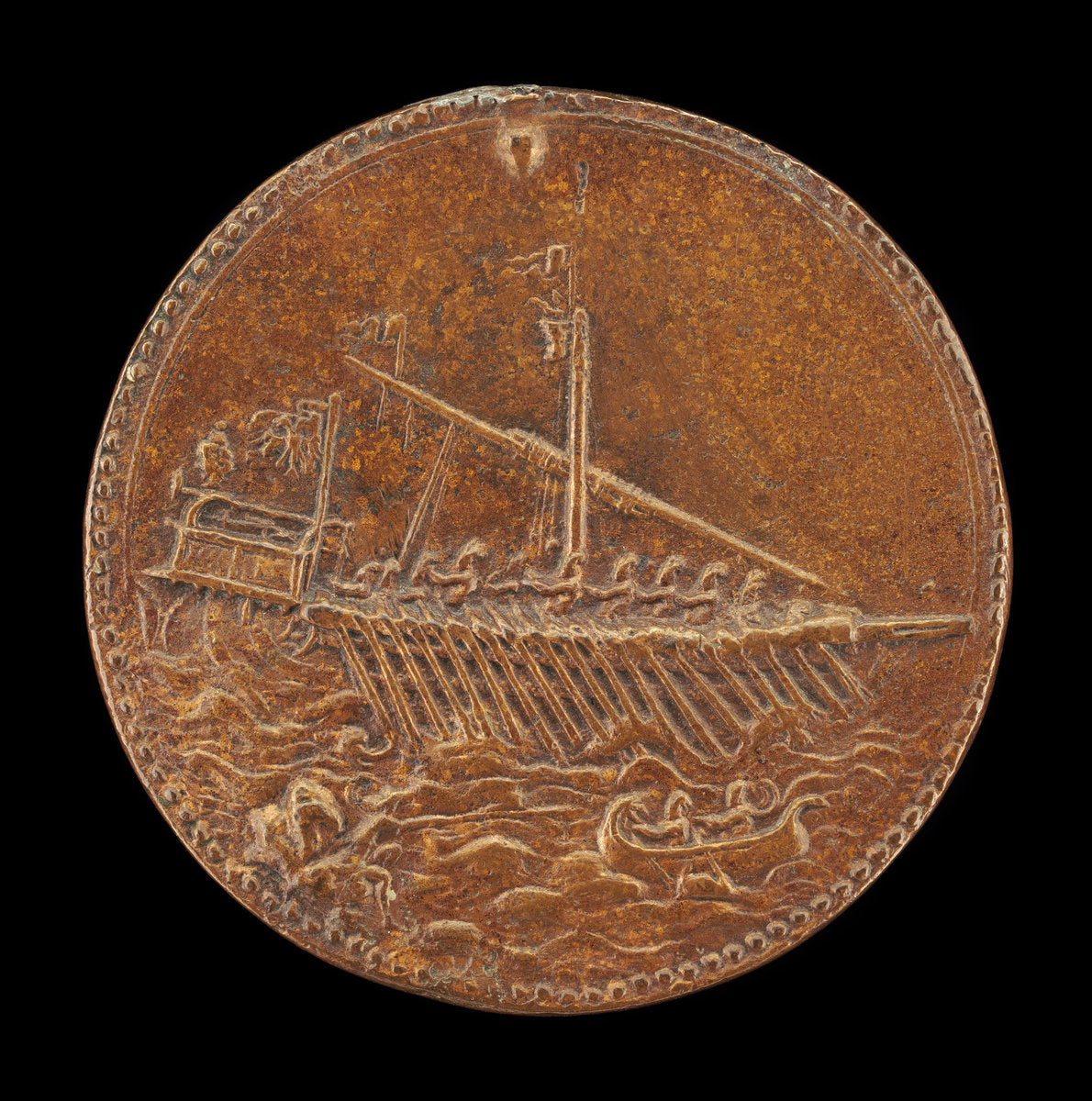 Galley and Small Boat [reverse] by Leone Leoni (Milanese, c. 1509 - 1590), 16X12"(A3)Poster Print