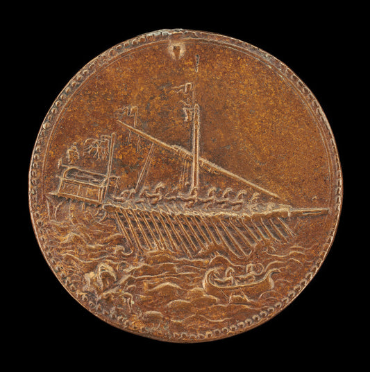 Galley and Small Boat [reverse] by Leone Leoni (Milanese, c. 1509 - 1590), 16X12"(A3)Poster Print