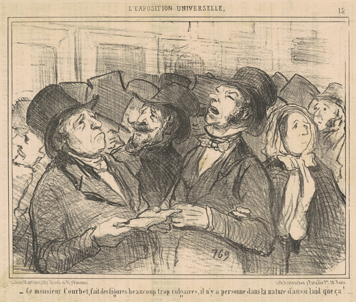 Ce Monsieur Courbet, fait des figures ... vulgaires ... by Honoré Daumier (French, 1808 - 1879), 16X12"(A3)Poster Print