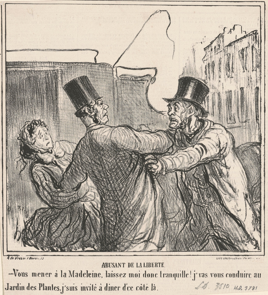 Abusant de la liberté by Honoré Daumier (French, 1808 - 1879), 16X12"(A3)Poster Print