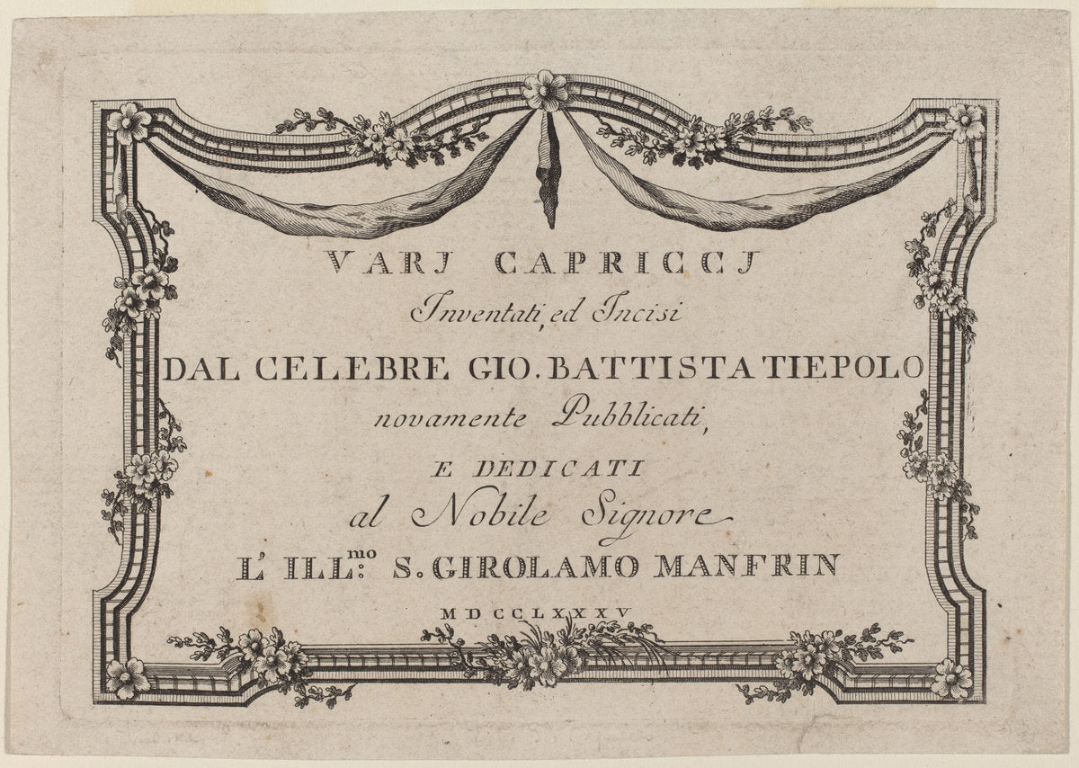 Title Page by Giovanni Battista Tiepolo (Italian, 1696 - 1770), 16X12"(A3)Poster Print
